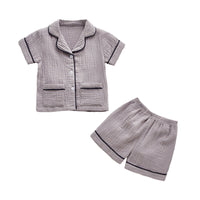 Load image into Gallery viewer, 2 Pieces Set Baby Kid Unisex Striped Tops And Shorts Wholesale 220620246
