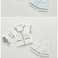 Load image into Gallery viewer, 2 Pieces Set Baby Kid Unisex Striped Tops And Shorts Wholesale 220620246
