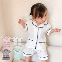 Load image into Gallery viewer, 2 Pieces Set Baby Kid Unisex Striped Tops And Shorts Wholesale 220620246
