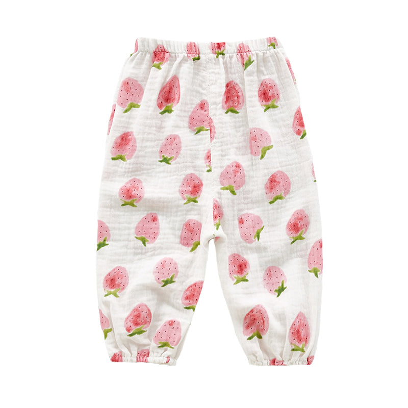 Baby Kid Unisex Flower Fruit Cartoon Print Pants Wholesale 220620283