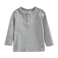Load image into Gallery viewer, Baby Unisex Solid Color Muslin&amp;Ribbed Tops Wholesale 220620301
