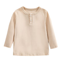 Load image into Gallery viewer, Baby Unisex Solid Color Muslin&amp;Ribbed Tops Wholesale 220620301
