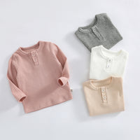 Load image into Gallery viewer, Baby Unisex Solid Color Muslin&amp;Ribbed Tops Wholesale 220620301
