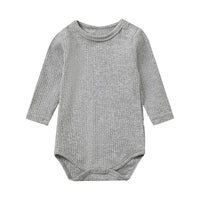 Load image into Gallery viewer, Baby Unisex Solid Color Muslin&amp;Ribbed Rompers Wholesale 220620305
