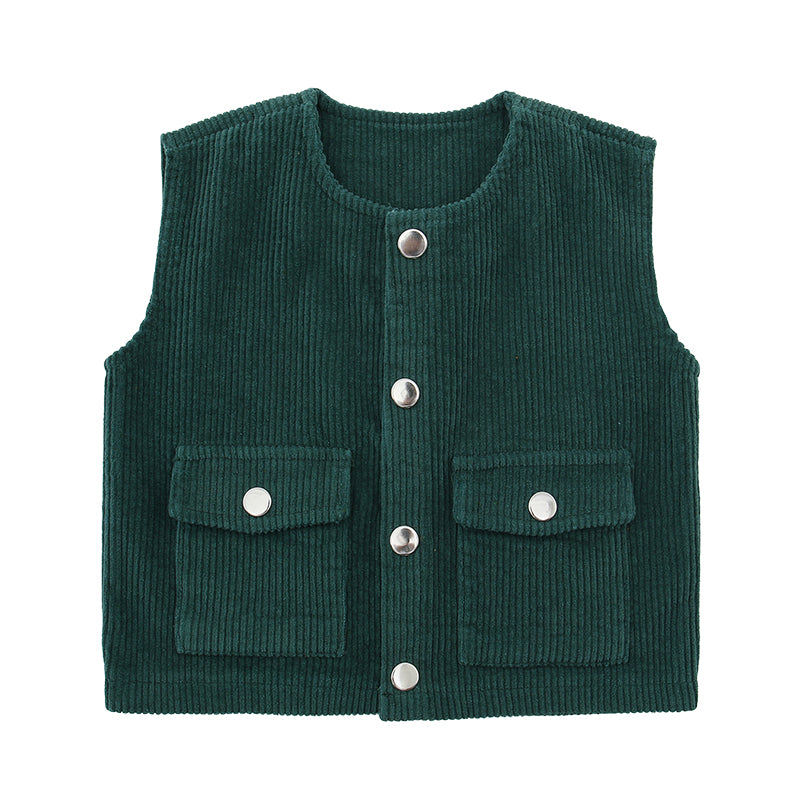 Baby Kid Unisex Solid Color Muslin&Ribbed Vests Waistcoats Wholesale 220620306