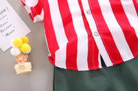 Load image into Gallery viewer, 2 Pieces Set Baby Kid Boys Striped Bow Shirts And Shorts Wholesale 220620310
