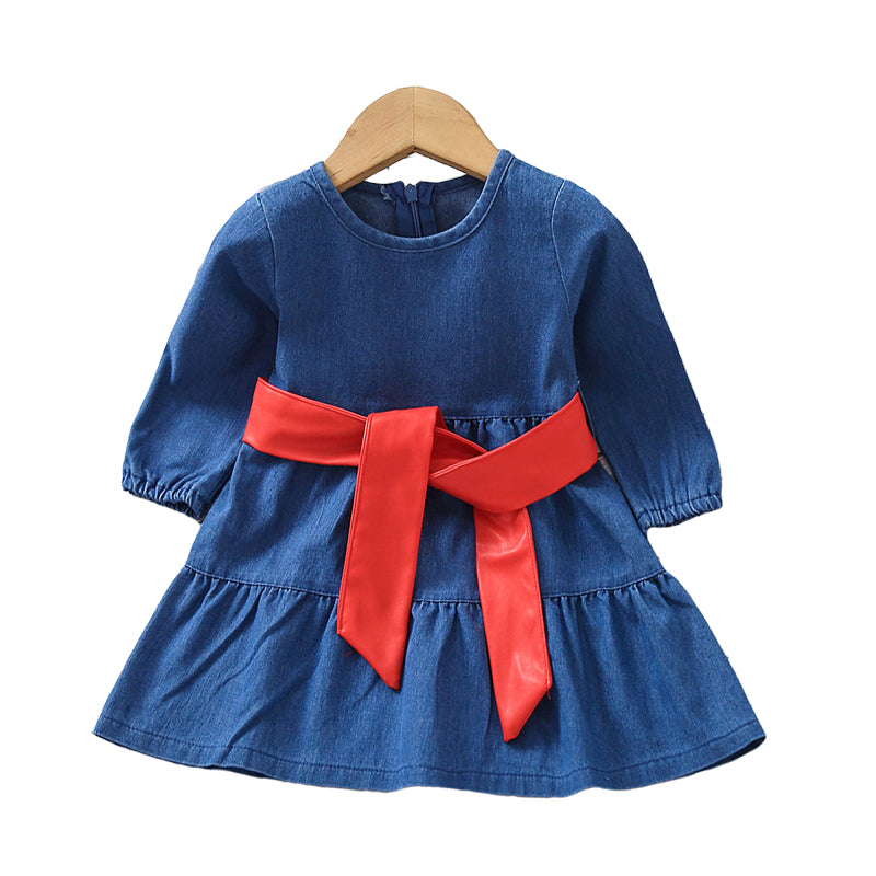 Baby Kid Girls Solid Color Dresses Wholesale 220620352