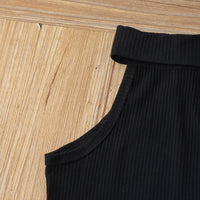 Load image into Gallery viewer, 2 Pieces Set Baby Kid Girls Solid Color Tank Tops And Ripped Pants Wholesale 220620384
