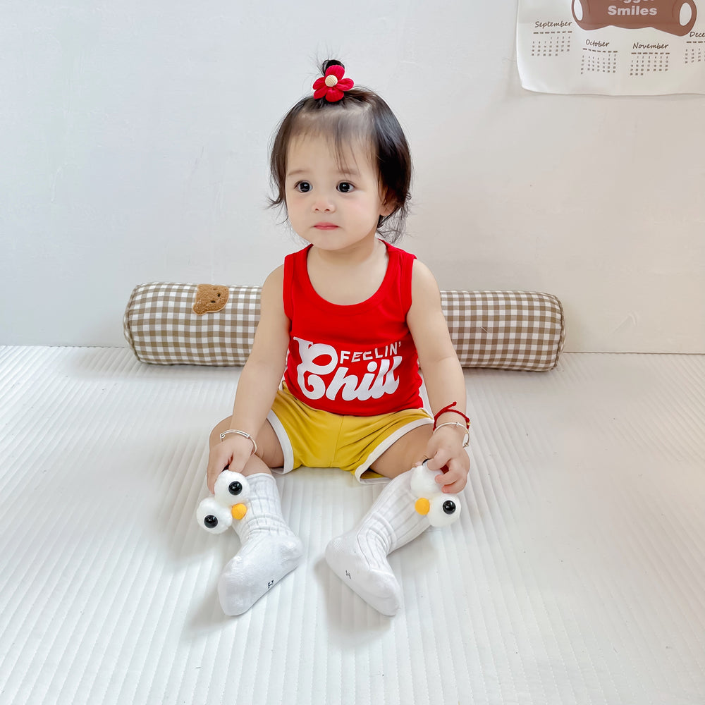 2 Pieces Set Baby Kid Unisex Letters Tank Tops And Shorts Wholesale 220620470