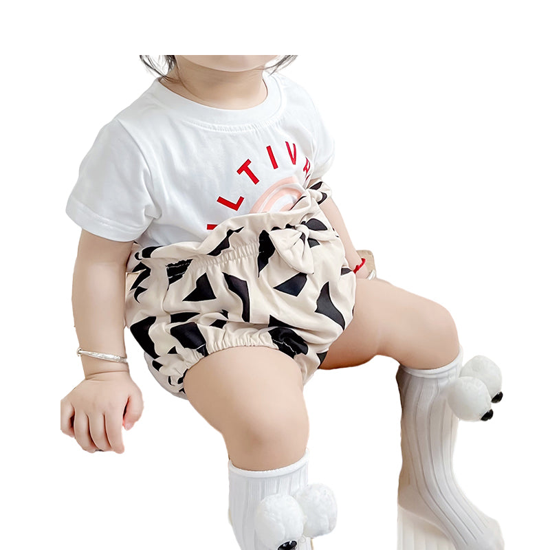 Baby Unisex Bow Print Shorts Wholesale 220620475