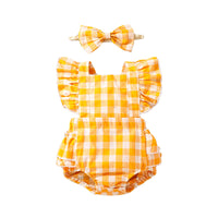 Load image into Gallery viewer, Baby Unisex Checked Bow Rompers Wholesale 220620484
