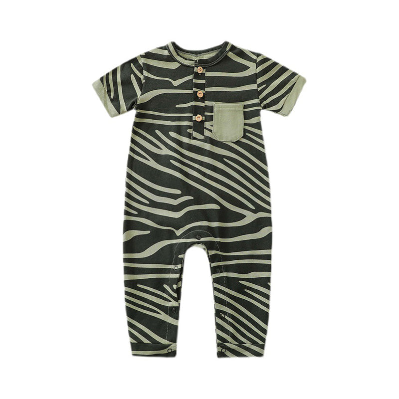 Baby Unisex Solid Color Striped Jumpsuits Wholesale 220620486