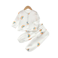 Load image into Gallery viewer, 2 Pieces Set Baby Kid Unisex Rainbow Cartoon Print Tops And Pants Sleepwears Wholesale 220620493
