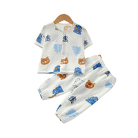 Load image into Gallery viewer, 2 Pieces Set Baby Kid Unisex Rainbow Cartoon Print Tops And Pants Sleepwears Wholesale 220620493
