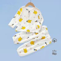 Load image into Gallery viewer, 2 Pieces Set Baby Kid Unisex Rainbow Cartoon Print Tops And Pants Sleepwears Wholesale 220620493
