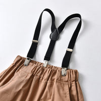 Load image into Gallery viewer, 2 Pieces Set Baby Kid Boys Dressy Checked Bow Shirts And Solid Color Rompers Wholesale 220620530
