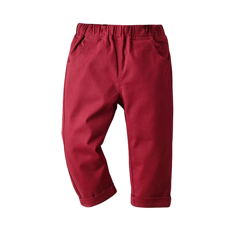 Baby Kid Boys Solid Color Pants Wholesale 22062078
