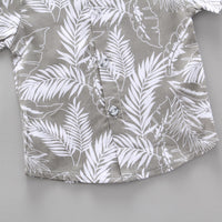 Load image into Gallery viewer, 2 Pieces Set Baby Kid Boys Plant Print Shirts And Solid Color Shorts Wholesale 22062079
