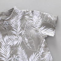Load image into Gallery viewer, 2 Pieces Set Baby Kid Boys Plant Print Shirts And Solid Color Shorts Wholesale 22062079
