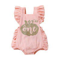Load image into Gallery viewer, Baby Girls Letters Print Halloween Rompers Wholesale 220622103
