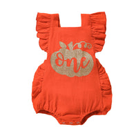 Load image into Gallery viewer, Baby Girls Letters Print Halloween Rompers Wholesale 220622103
