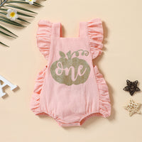 Load image into Gallery viewer, Baby Girls Letters Print Halloween Rompers Wholesale 220622103
