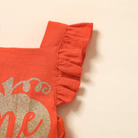 Load image into Gallery viewer, Baby Girls Letters Print Halloween Rompers Wholesale 220622103
