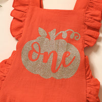 Load image into Gallery viewer, Baby Girls Letters Print Halloween Rompers Wholesale 220622103
