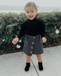 Load image into Gallery viewer, 2 Pieces Set Baby Kid Girls Solid Color Tops And Checked Skirts Wholesale 220622115
