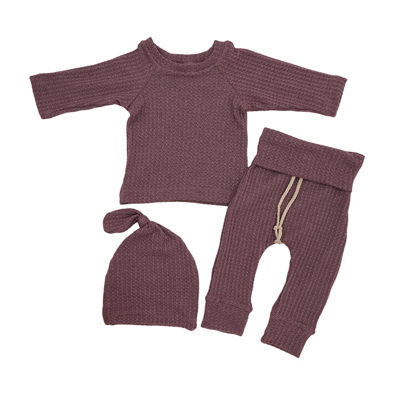2 Pieces Set Baby Unisex Solid Color Tops And Pants Wholesale 220622125