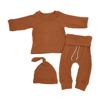 Load image into Gallery viewer, 2 Pieces Set Baby Unisex Solid Color Tops And Pants Wholesale 220622125
