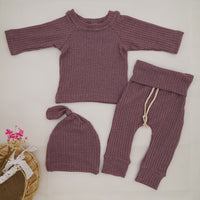 Load image into Gallery viewer, 2 Pieces Set Baby Unisex Solid Color Tops And Pants Wholesale 220622125
