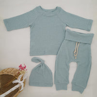Load image into Gallery viewer, 2 Pieces Set Baby Unisex Solid Color Tops And Pants Wholesale 220622125

