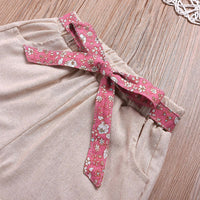 Load image into Gallery viewer, 2 Pieces Set Baby Kid Girls Flower Print Tank Tops And Solid Color Shorts Wholesale 22062213
