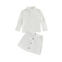 Load image into Gallery viewer, 2 Pieces Set Baby Kid Girls Solid Color Tops And Skirts Wholesale 220622145
