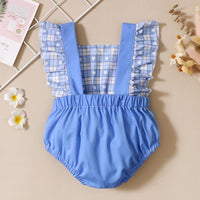 Load image into Gallery viewer, Baby Girls Love heart Checked Bow Rompers Wholesale 220622165

