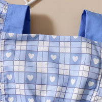 Load image into Gallery viewer, Baby Girls Love heart Checked Bow Rompers Wholesale 220622165
