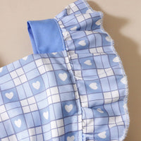 Load image into Gallery viewer, Baby Girls Love heart Checked Bow Rompers Wholesale 220622165
