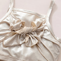 Load image into Gallery viewer, 2 Pieces Set Baby Kid Big Kid Girls Bow Tank Tops And Solid Color Shorts Wholesale 220622170
