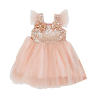 Load image into Gallery viewer, Baby Kid Girls Color-blocking Fish scales Lace Dresses Wholesale 22062223
