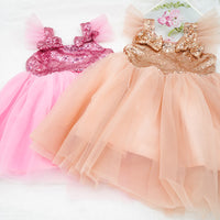 Load image into Gallery viewer, Baby Kid Girls Color-blocking Fish scales Lace Dresses Wholesale 22062223
