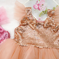 Load image into Gallery viewer, Baby Kid Girls Color-blocking Fish scales Lace Dresses Wholesale 22062223
