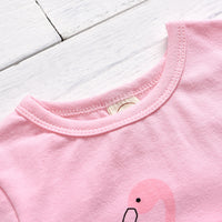 Load image into Gallery viewer, 2 Pieces Set Baby Kid Girls Flamingo Print T-Shirts And Skirts Wholesale 22062225
