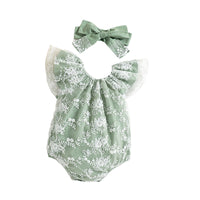 Load image into Gallery viewer, Baby Girls Flower Lace Embroidered Rompers Wholesale 22062227
