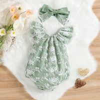 Load image into Gallery viewer, Baby Girls Flower Lace Embroidered Rompers Wholesale 22062227
