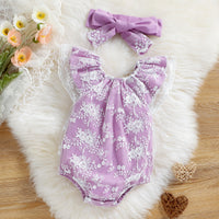 Load image into Gallery viewer, Baby Girls Flower Lace Embroidered Rompers Wholesale 22062227

