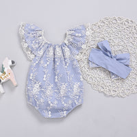 Load image into Gallery viewer, Baby Girls Flower Lace Embroidered Rompers Wholesale 22062227
