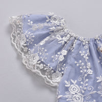 Load image into Gallery viewer, Baby Girls Flower Lace Embroidered Rompers Wholesale 22062227
