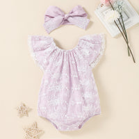 Load image into Gallery viewer, Baby Girls Flower Lace Embroidered Rompers Wholesale 22062227
