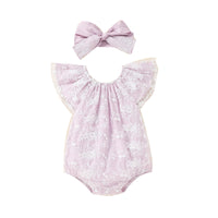 Load image into Gallery viewer, Baby Girls Flower Lace Embroidered Rompers Wholesale 22062227
